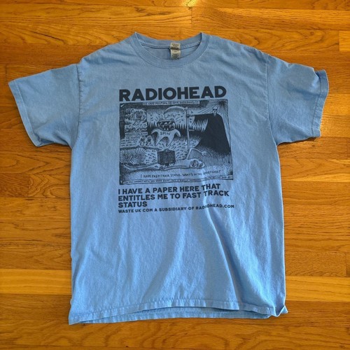 Radiohead band 90s light blue - 90s,
