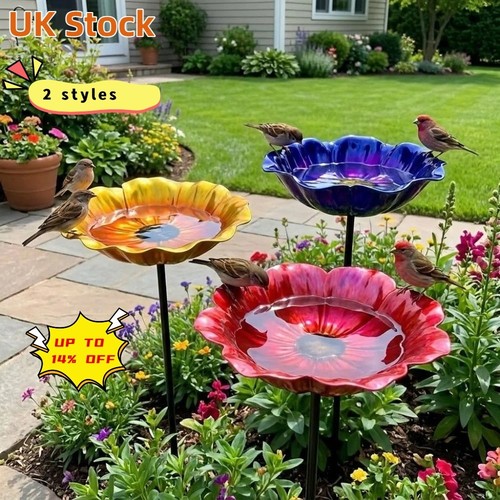 Bird bath stake handmade - bath, metal