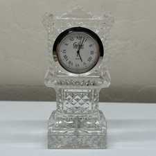 Vintage Galway Irish Crystal Quartz Grandfather Desk Clock 4.25"