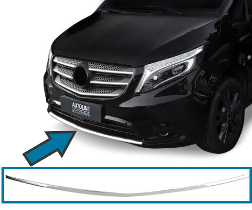 Chrome front bumper diffuser - chrome,