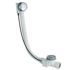 Inline Shallow Bath Trap Pop Up Waste & Overflow Chrome Plug Ex-Bathstore