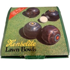 Henselite Lawn Bowls Set Size 6 Heavy Classic Deluxe in Box