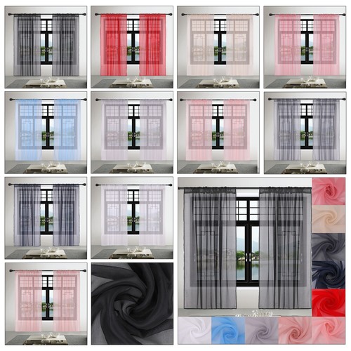 Voile curtains pair panels - pair,