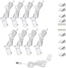 8-Pack Dimmable USB LED Spot Lights - Mini Cabinet Lighting Kit for Display Case