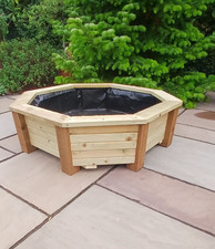 Handmade Raised Wooden Octagonal Garden Pond 108x108x32