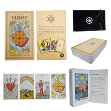 Tarot Cards and Velvet Pouch: Orginal Design by Pamela Colman & Guide Book 78pcs