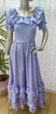 Vintage 1980s Victorian Prairie Milkmaid Lilac Ballgown Bridesmaid Dress Fits 8
