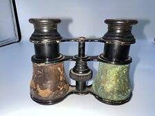 Vintage Set Field Opera Theatre Binocular Glasses Green Detail Binnoculars