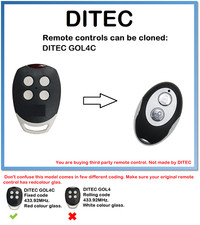 DITEC GOL4C Universal Remote Control Duplicator 2-Channel 433.92MHz.