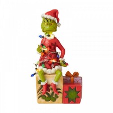 The Grinch by Jim Shore Figurine - Light Up Grinch on Gifts 6008887