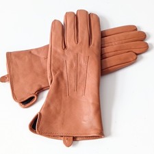 ✅George Soft Real Leather Women's Gloves Light Brown Size M 23 Cm Long 