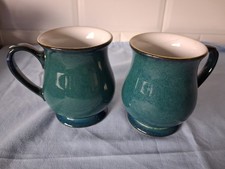  Denby Greenwich Craftsman Mugs x 2- Stoneware -Excellent