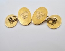 Antique 18 carat gold cufflinks with Earl’s coronet George Myers London 1888