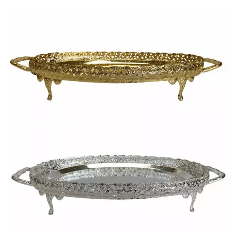 Silver gold plated oval - gold,