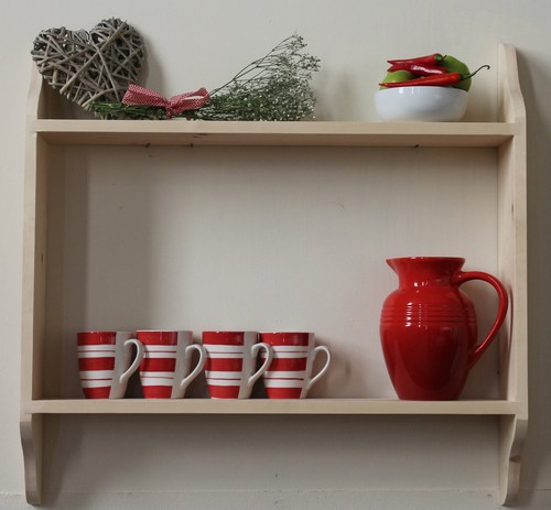 Wall shelf wooden storage unit - wooden,