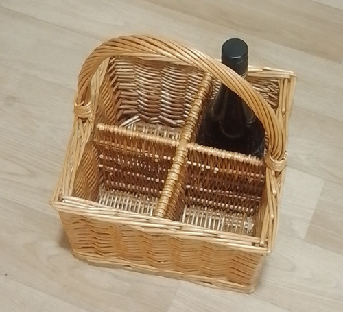 Wicker basket bottle - bottle, carrier
