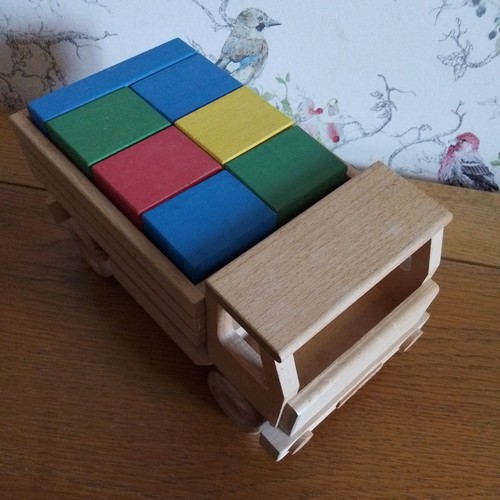 Vintage wooden toy truck - toy,