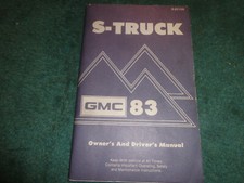 1983 GMC S15 TRUCK OWNER'S