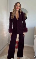 ZARA VELVET BLAZER WITH FAUX