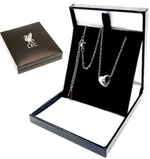 LIVERPOOL FC HEART STAINLESS STEEL PENDANT NECKLACE & 50cm LONG CHAIN LFC