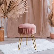 Pleated Vanity stool, Velvet