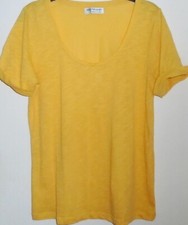 Autograph Weekend M&S Marks & Spencer Scoop Neck Top yellow cotton Size 12 New