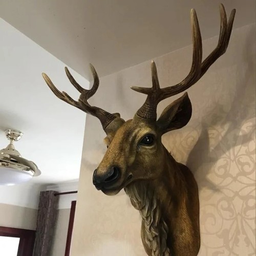 Faux deer head wall decor - 17",
