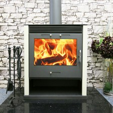 Wood Burning Multi-fuel Stove w/ Back Boiler Ruben BO Un-Vented 21kw