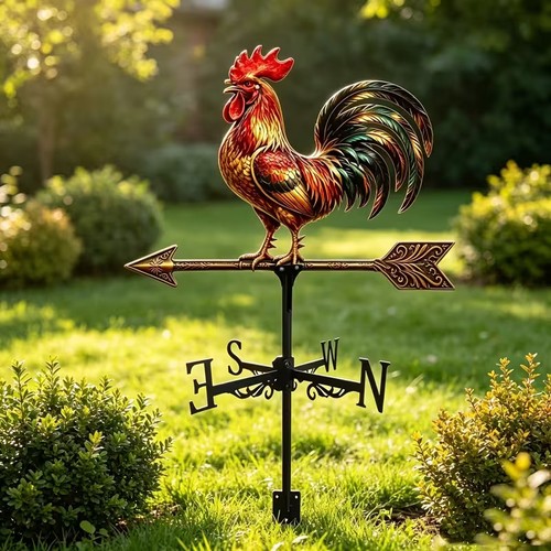 Rooster weather vane colourful - rooster,