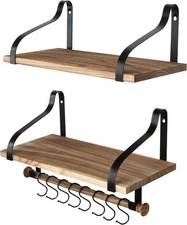 Wooden Hanging Pot Rack with 8