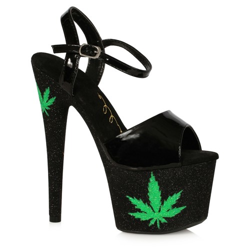 Black platform weed leaf - 7",