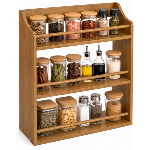 Tier wooden spice rack - spice,