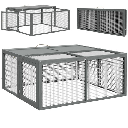 Pawhut rabbit hutch folding - rabbit, hutch,