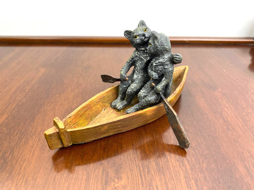 Bronze sculptur cats - sculptur, a