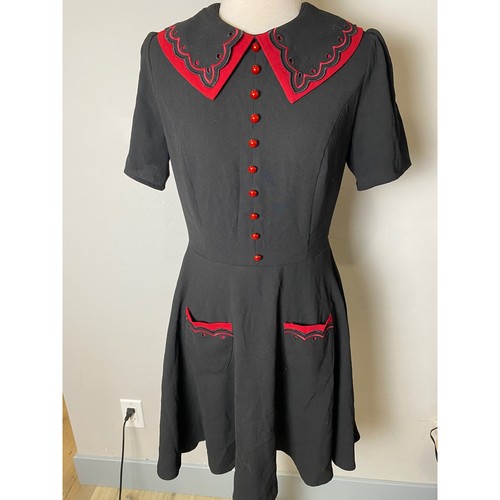 Hell bunny black red scalloped - black,