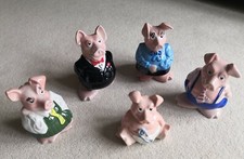 SET OF 5 NATWEST PIGS BY WADE FULL FAMILY OF FIVE SET ORIGINAL AND ALL STOPPERS