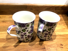 2 X ABBEYDALE COLLECTION Violet floral mugs