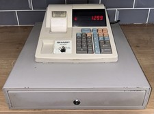 Vintage Sharp XE-A130 Cash Register Till With Key - TESTED & WORKING (2)