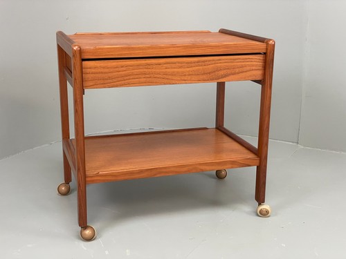 Vintage teak drinks trolley - teak,
