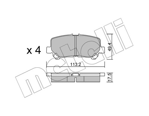 Rear brake pad set - brake,