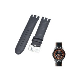 21mm Black Leather Watch Strap