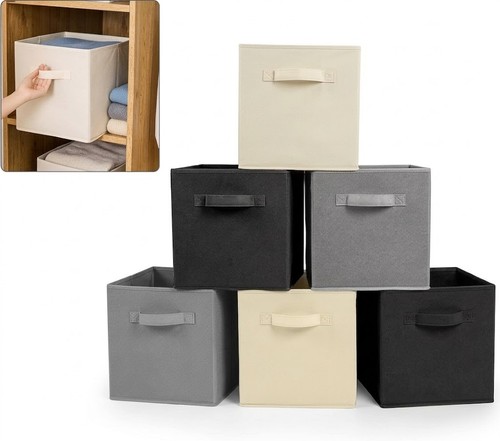 Fabric cube storage boxes - 4x,