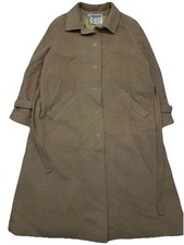 Jaeger Women's Wool and Camel Hair Long Belted Overcoat Uk Made 18 Camel Brown
