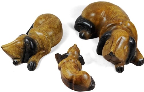 Wooden dog ornament - wooden,