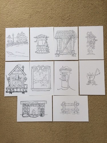 Hand stamped background - x,
