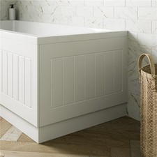 White Gloss Bath Panel 700mm - Tongue & Groove End MDF Bathroom