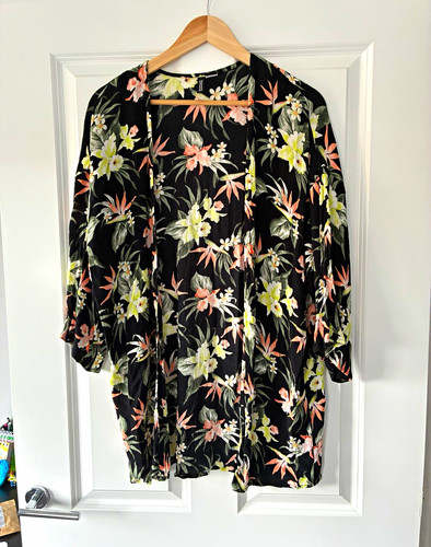 Divided black floral - floral, long