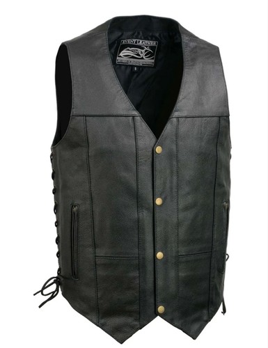 Black leather vest event - black,