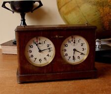 Antique Chess Clock. Vintage Wooden WJ Van den Berg, Amsterdam Timer. HAC c1920