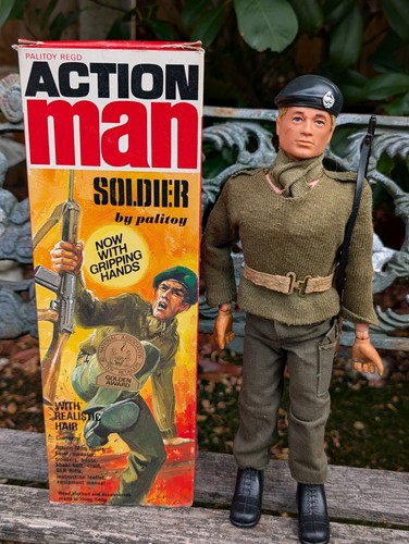 Vintage action man boxed gold - action,